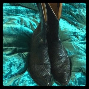 Cowboy boots with python detail